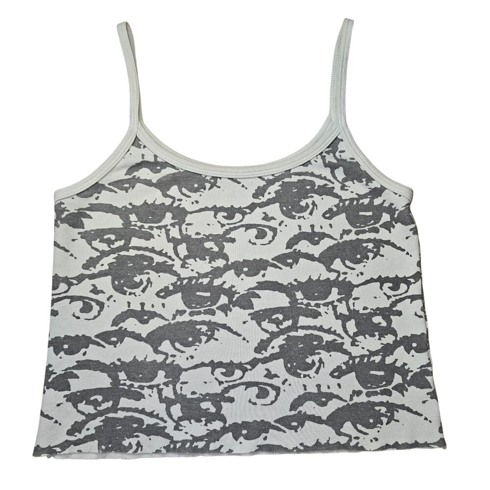 Brandy Melville Skylar Eyes Tank Top All Over Print Size Small